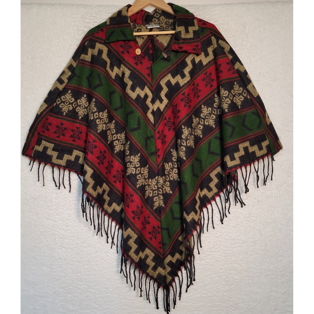 LSI Women's Poncho One Size Southwest Pullover Wool 1774